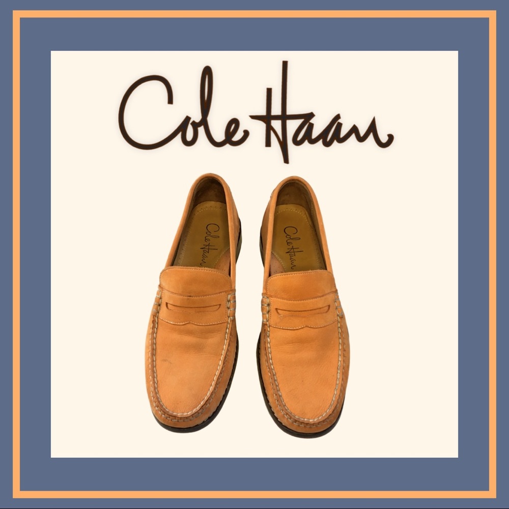 Cole Haan Orange Leather Loafers 9